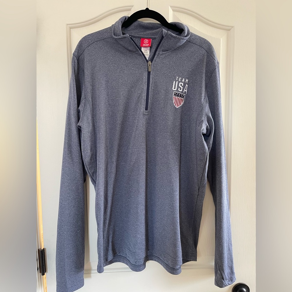 Authentic Team USA Dark Gray Quarter Zip.